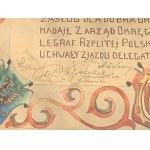 [POSTE POLONAISE / PIOTRKÓW TRYBUNALSKI / VARSOVIE] DIPL. Syndicat des employés des postes et télégraphes de la République de Pologne à Varsovie [1931].