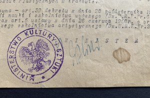 FRYCZ Karol - Zestaw dokumentów. Kraków [1946/56]