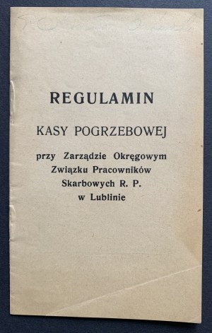 [LUBLIN] REGULAMIN KASY POGRZEBOWEJ [1936]