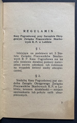 [LUBLIN] FUNERAL FUND REGULATIONS [1936].