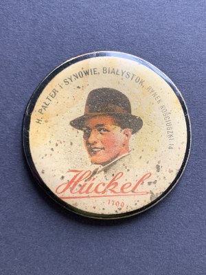 [Reklama] Zrkadlo H. Palter and Sons - distribútor klobúkov značky Hückel. Bialystok [via 1939].