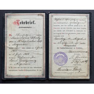 [BYDGOSZCZ] Lehrbriet. (Prüfungszeugnis.)[Apprentice certificate / potter] Bromberg [1908].