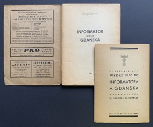 [DANZICA] M. GRANKE E M. KUŹNIAK - INFORMATORE DELLA CITTÀ DI DANZICA CON LE PIANTE DEI SINGOLI QUARTIERI. Danzica [1946].