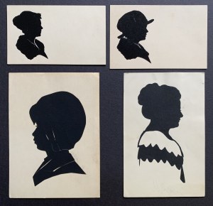 Ensemble de 4 cartes postales - portraits de silhouettes [avant 1939].