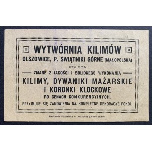 [ADVERTISEMENT] KILIM FACTORY. OLSZOWICE, P. ŚWIĄTNIKI GÓRNE (MAŁOPOLSKA) [before 1939].