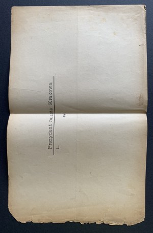 PRÉSIDENT DE LA VILLE DE KRAKÓW. Copie. Concernant les pharmacies. Cracovie [1887].