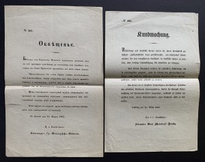 [LWÓW] Zestaw dwóch ogłoszeń niemiecko/rosyjskich z dnia 15 marca 1863 r.