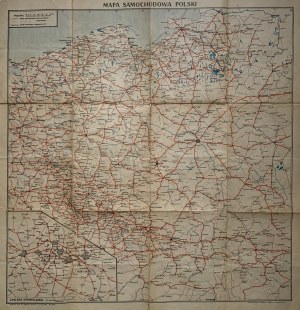 Mapa Polska s auty. Krakov [1945].