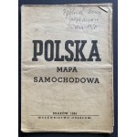 Polska mapa samochodowa. Kraków [1945]