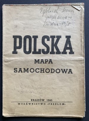 Polen Autokarte. Krakau [1945].