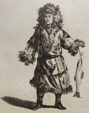 [LE PRINCE J.-B.N.] Targa in rame. MODA. Serie di 6 incisioni su carta a mano raffiguranti abiti del XVIII secolo [Siberia, Kamchatka, Russia].