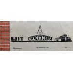 LETTER OF RECOGNITION. FOREFRONT OF WORK. Warsaw [195?]