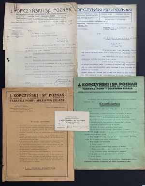 [POZNAŃ] A set of business correspondence of the company J. KOPCZYŃSKI I SP. - PUMP FACTORY - IRON FOUNDRY. [1934/35]