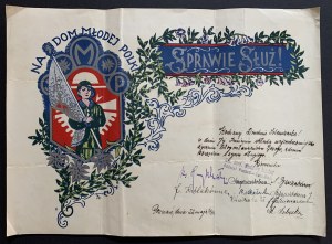[POZNAŃ] Ein ornamentales Wunschtelegramm. Katolickie Stowrzyszenie Młodzieży Żeńskiej. Niederlassung Poznań - Fronleichnam[1935].