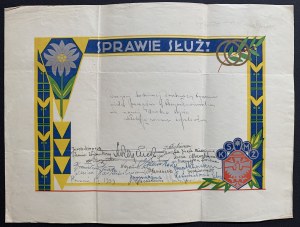 [POZNAŃ] An ornamental wish telegram. Catholic Women's Youth Association. [1939]