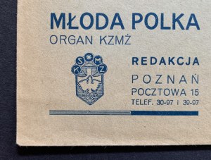 [POZNAŃ] Obálka s potiskem MŁODA POLKA. Orgán KZMŻ [193?]