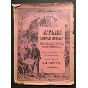 [Hrad na Pieskovej Skale] Obálka zošita č. I - ATLAS GEOGRAFICZNY ILLUSTROWANY KRÓLESTWA POLSKIEGO. Varšava [1902].