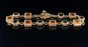 BRACELET EN OR JAUNE 14K 11.24 GR CITRINE & QUARTZ FUMÉ - 24K40101