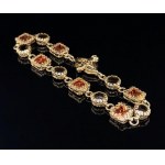 BRACCIALE IN ORO GIALLO 14K 11,24 GR. CITRINO E QUARZO FUMÉ - 24K40101