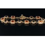 BRACELET EN OR JAUNE 14K 11.24 GR CITRINE &amp; QUARTZ FUMÉ - 24K40101