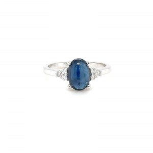 14K WHITE GOLD 2.84 GR RING SAPPHIRE AND DIAMONDS- RNG40201