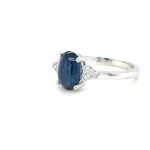 14K WHITE GOLD 2.84 GR RING SAPPHIRE AND DIAMONDS- RNG40201