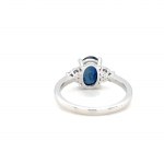 BAGUE EN OR BLANC 14K 2.84 GR SAPHIR ET DIAMANTS- RNG40201