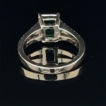 RING WITH EMERALD LAB GROWN AND DIAMONDS - RNG30301