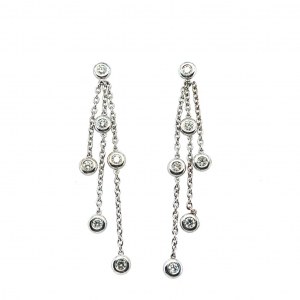 BOUCLES D'OREILLES EN OR BLANC 1,04 GR DE DIAMANTS - ER40103