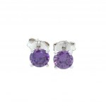 WHITE GOLD EARRINGS GOLD AND AMETHYST - ER30302+PND30305