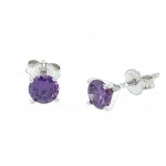 WHITE GOLD EARRINGS GOLD AND AMETHYST - ER30302+PND30305