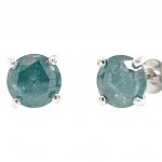 BOUCLES D'OREILLES OR BLANC 1.25 GR AVEC DIAMANTS - ER20202