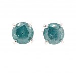 BOUCLES D'OREILLES OR BLANC 1.25 GR AVEC DIAMANTS - ER20202