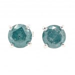 BOUCLES D'OREILLES OR BLANC 1.25 GR AVEC DIAMANTS - ER20202