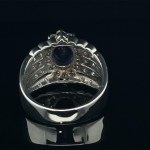 WHITE GOLD RING 9.47G WITH TANZANITE AND DIAMONDS - R20201B