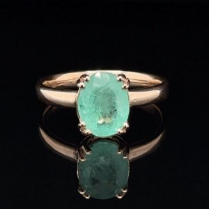 14K ROSE GR 3.22 GR RING NATURAL COLOMBIAN EMERALD - RNG40103