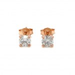 14K ROSE GOLD 1.03 GR DIAMONDS EARRINGS - ER40203