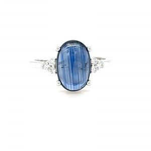 14K WHITE GOLD 2.99 GR RING SAPPHIRE AND DIAMONDS - RNG40204