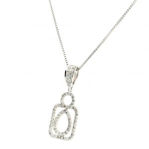 COLLANA IN ORO BIANCO 18K CON 5,41 CT DI DIAMANTI 0,82 CT D-F/VS2-SI1 CERTIFICAZIONE AIG 46CM - PND30411