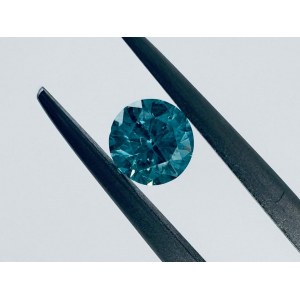 0,4 CTS DIAMANT BLEU INTENSE FANTAISIE - I1 - GRAVÉ AU LASER - C30610-9