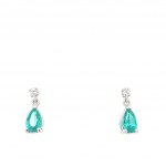 BOUCLES D'OREILLES EN OR 1.73 GR AVEC TOURMALINE DE CULTURE ET DIAMANTS - ER10804