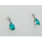 BOUCLES D'OREILLES EN OR 1.73 GR AVEC TOURMALINE DE CULTURE ET DIAMANTS - ER10804