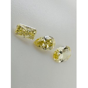 3 NATURAL DIAMONDS FANCY COLORS 1.01 YELLOW - SI - MIX CUT - BB40301-10,