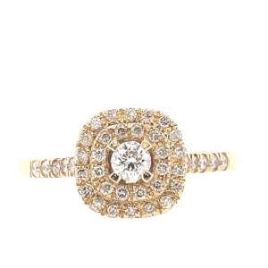 YELLOW GOLD RING DIAMONDS AND BRIGHT - A492R