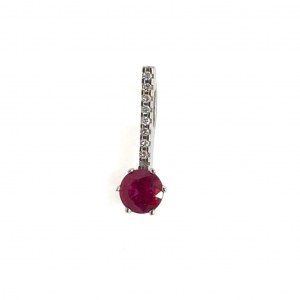 PENDENTIF EN OR 0,83 GR AVEC RUBIS ??ET DIAMANTS -AI30512