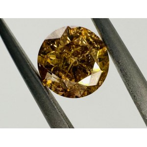 DIAMOND 1.08 CTS FANCY INTENSE ORANGE BROWN - I2 - LASER ENGRAVED - C30408-12-LC