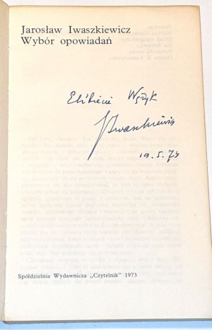 IWASZKIEWICZ - Vybrané poviedky autogram