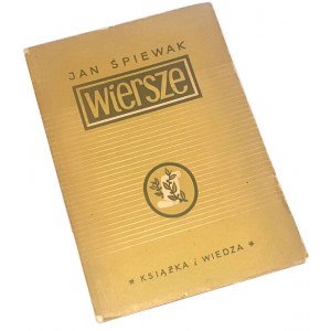 ŚPIEWAK- WIERSZE Ausgabe 1. Widmung des Autors an Wanda Karczewska.