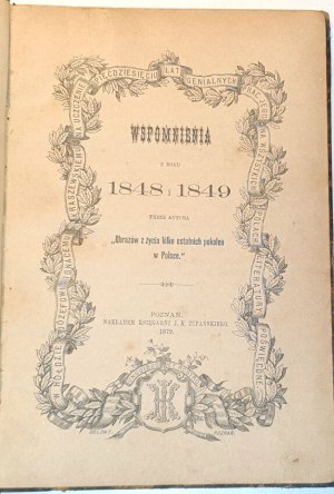 FALKOWSKI - SOUVENIRS DE 1848 ET 1849