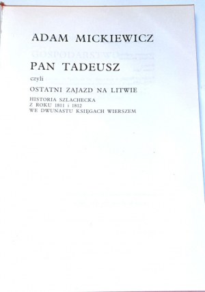 MICKIEWICZ- PAN TADEUSZ ilustracje Szancer SKÓRA